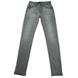 Kancan Womens Jeans Gray Wash 7/27 Mid Rise Estilo Skinny Denim Casual Stretch
